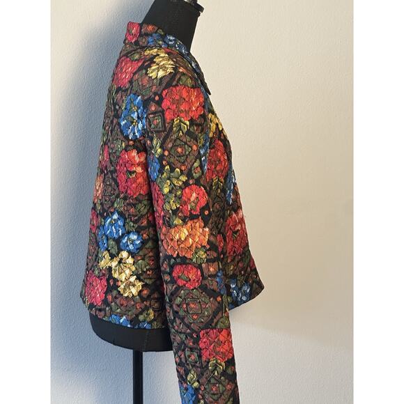 Maggie London Women’s Maggie London Quilted Crop Jacket Size 10 Silk Jacket - Picture 14 of 16